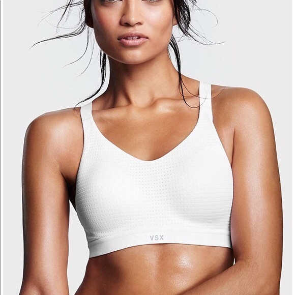 victoria secret white sports bra